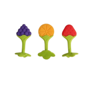 Home baby fruit teether set of 3 – bpa free silicone fruit shape teether for babies